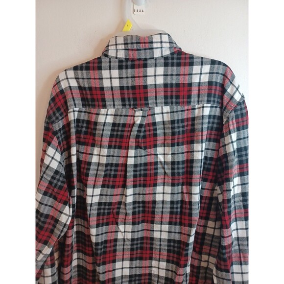 CHAPS Button Down Flannel Shirt Mens Extra Large Black Red Performance Cabincore - Picture 8 of 8